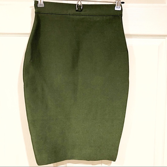 High Waist Front Double Hook Bandage Pencil Skirt - Picture 3 of 3